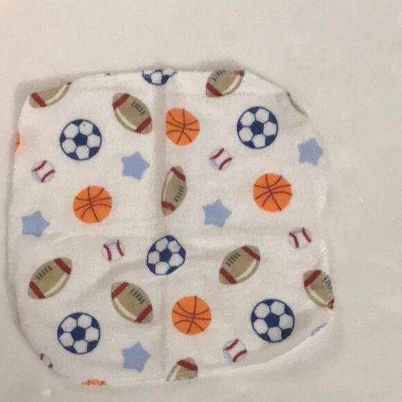 Baby Washcloths NEW 12 Assorted Blue/Orange Sports Bath Time Body Care Travel - Picture 2 of 3